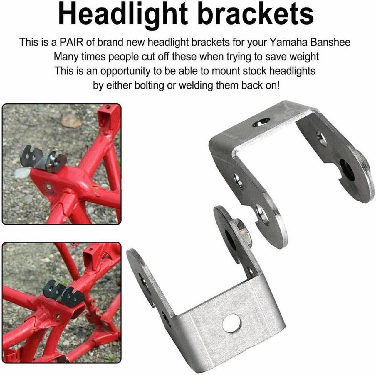 Alt view image 3 of 5 - Acaigel Pair Headlight Mounting Brackets Mounts Fit For Yamaha Banshee Warrior 1987-2006