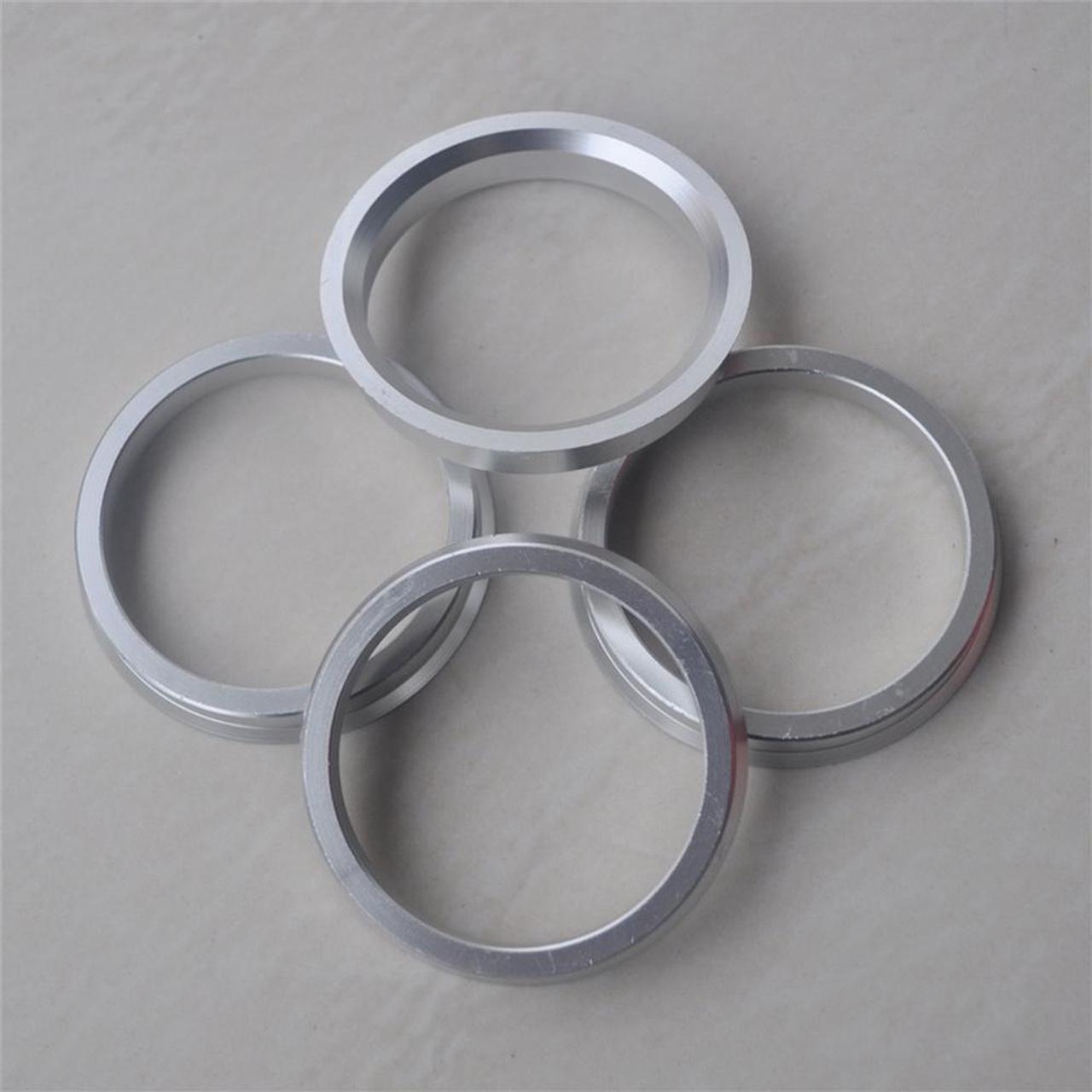 Yassdwbn 4PCS Car Aluminum Alloy Wheel Hub Centric Rings 57.1 to 66.5mm Silver Repair