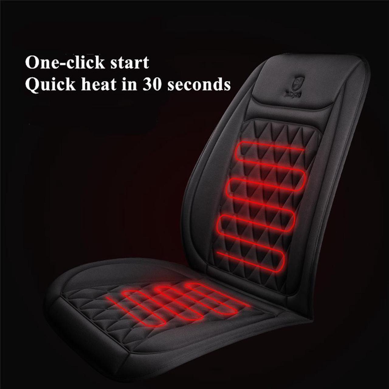 Paiying Black Car Heating Cushion Back Warmer Heating Pads 1pc Fast Heating 12-24V New