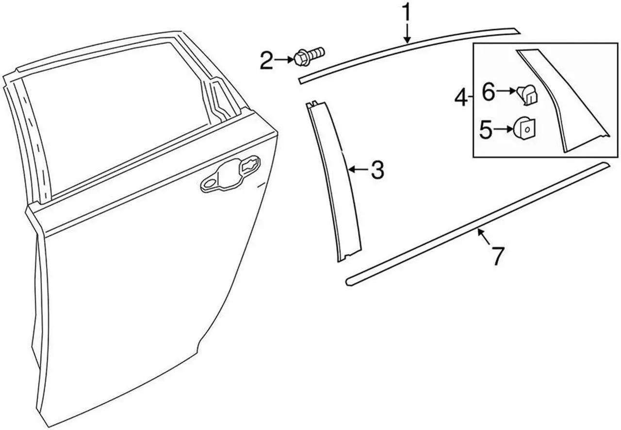 Alt view image 5 of 5 - Acaigel Right Rear Door Pillar Garnish For 18-22 Honda Accord