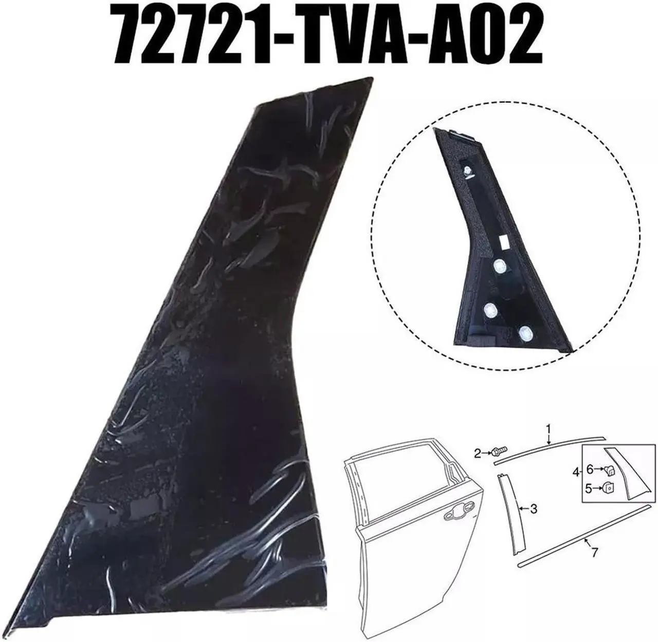 Alt view image 4 of 5 - Acaigel Right Rear Door Pillar Garnish For 18-22 Honda Accord