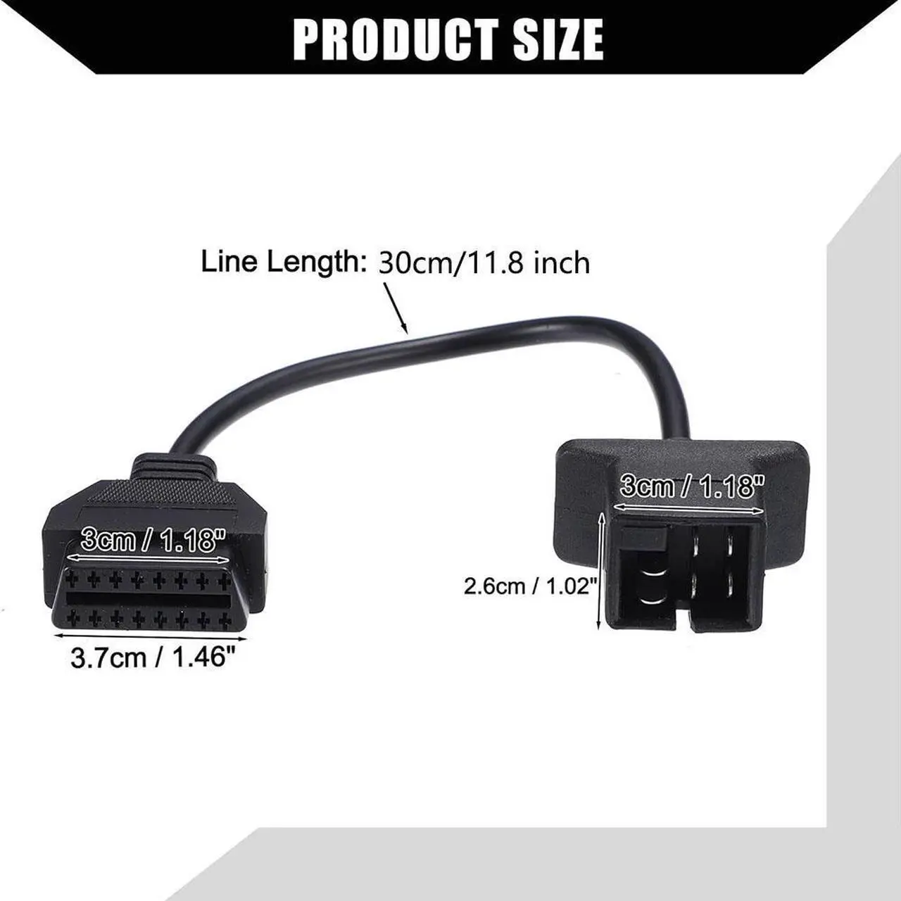 Main image of Acaigel 6 Pin Obd To 16Pin Obd2 Check Engine Adapter Cable Code Reader For Chrysler Jeep
