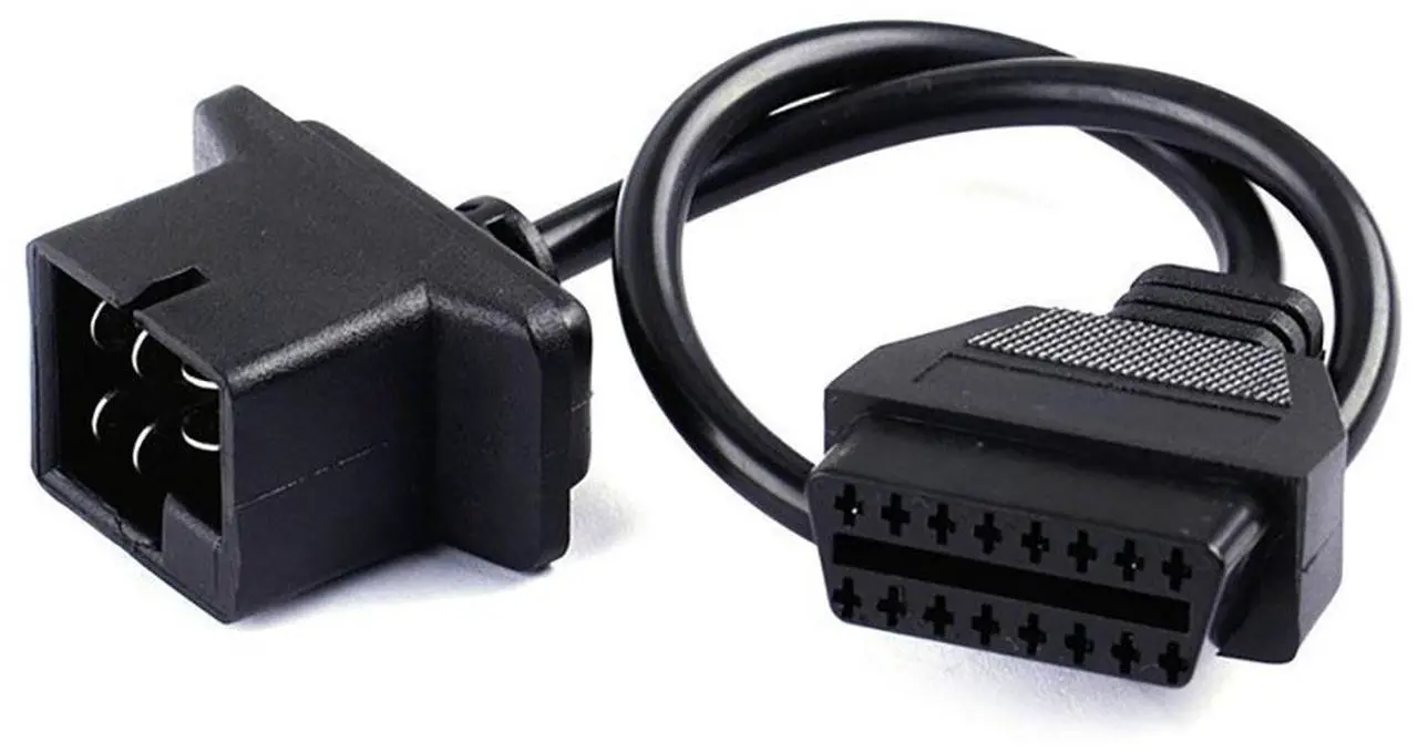 Alt view image 4 of 5 - Acaigel 6 Pin Obd To 16Pin Obd2 Check Engine Adapter Cable Code Reader For Chrysler Jeep
