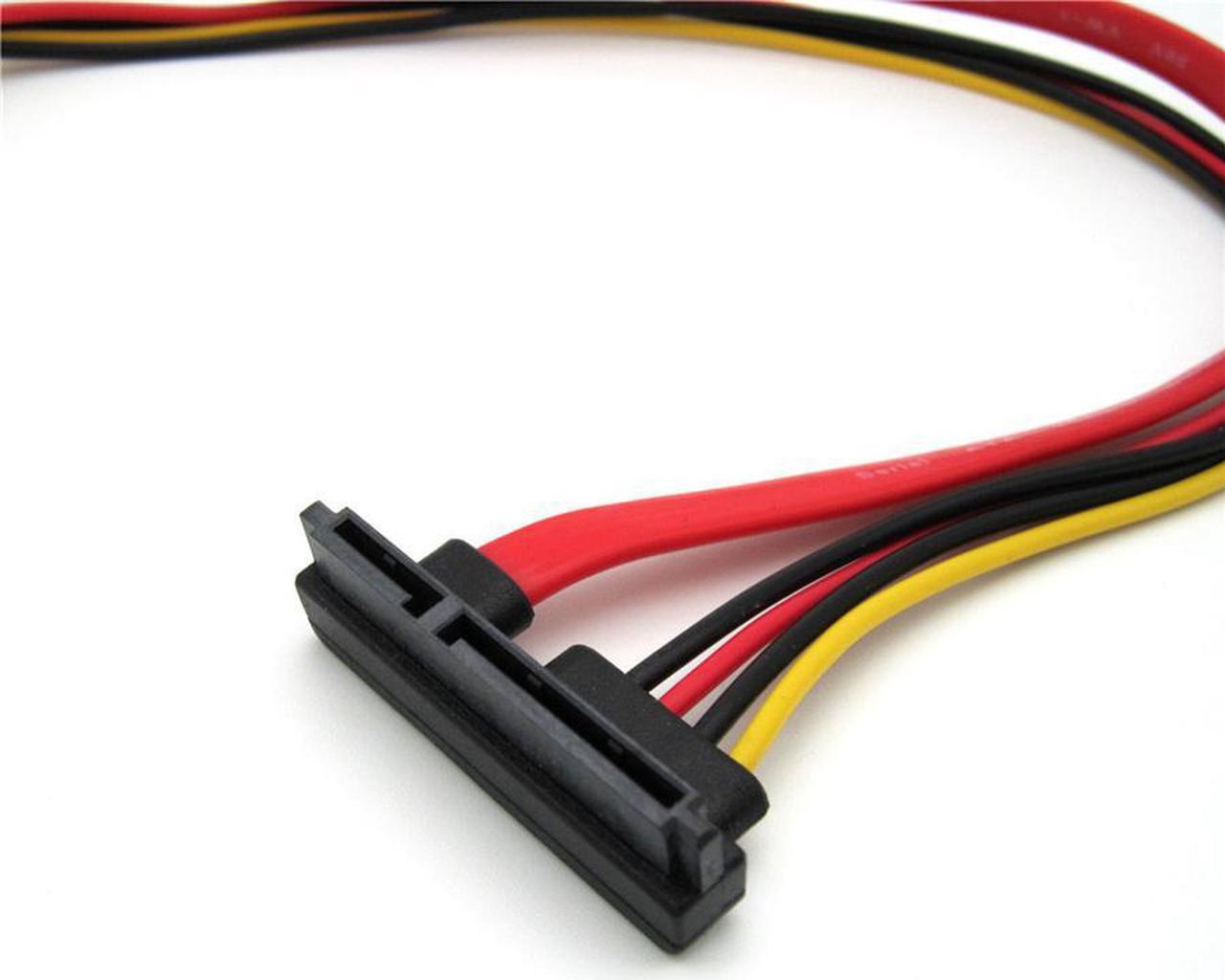 Alt view image 3 of 5 - 30cm 90 Degree 22P SATA 7+15P 22pin to SH 2.0 4pin Power Right Angled SATA HDD Hard Disk High Speed Computer Data Power Cable