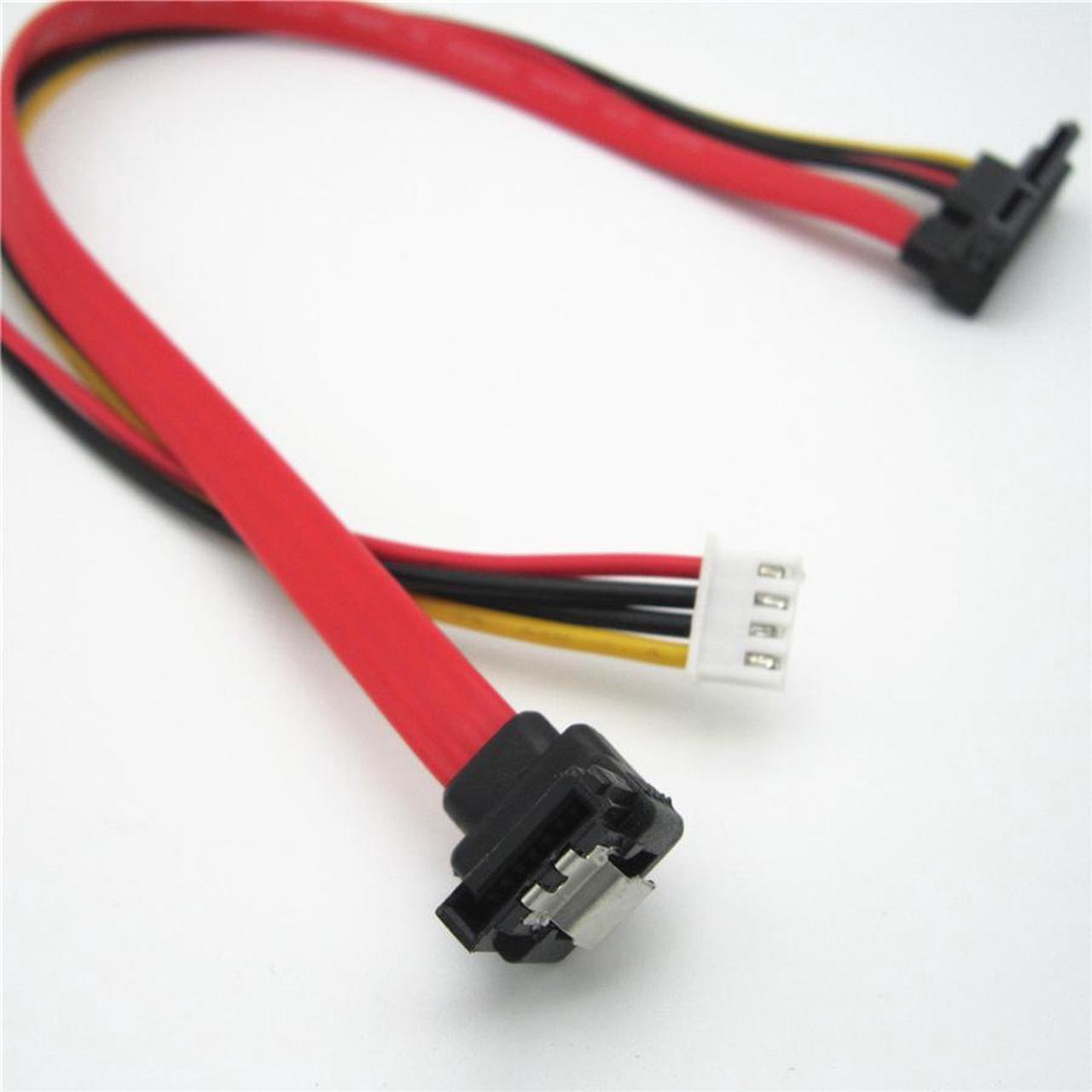 Alt view image 4 of 5 - 30cm 90 Degree 22P SATA 7+15P 22pin to SH 2.0 4pin Power Right Angled SATA HDD Hard Disk High Speed Computer Data Power Cable