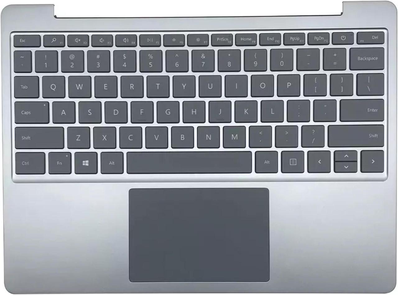 Main image of For Surface Go 1943 US Palmrest Top Case Backlit Keyboard 12.4" Silver