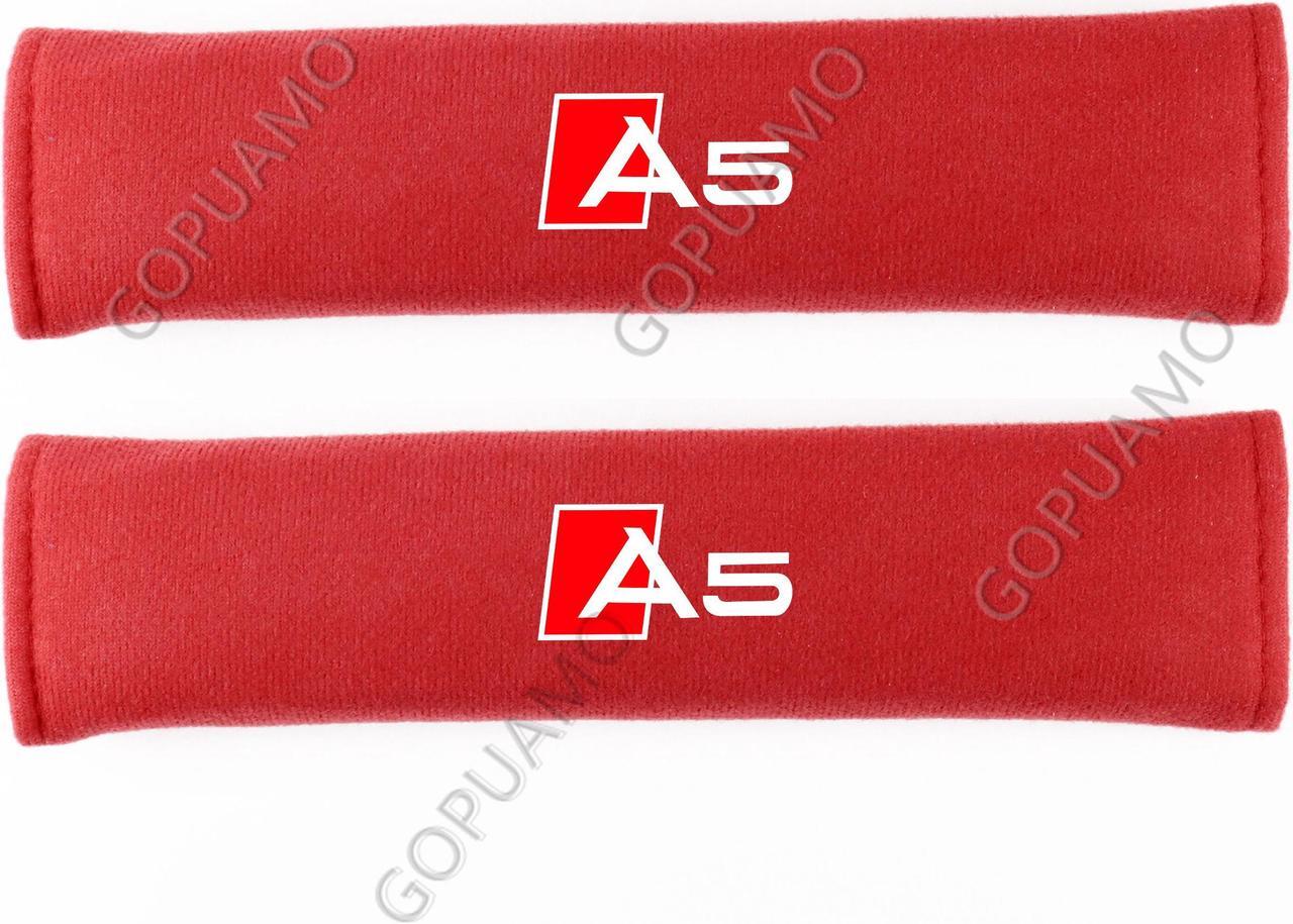 Main image of GOPUAMO Car Harness shoulder pad Case for Audi A5 - Shock-Absorbing, Anti-Slip, and Prevents Clothing Pilling, Soft Shoulder Protection Red