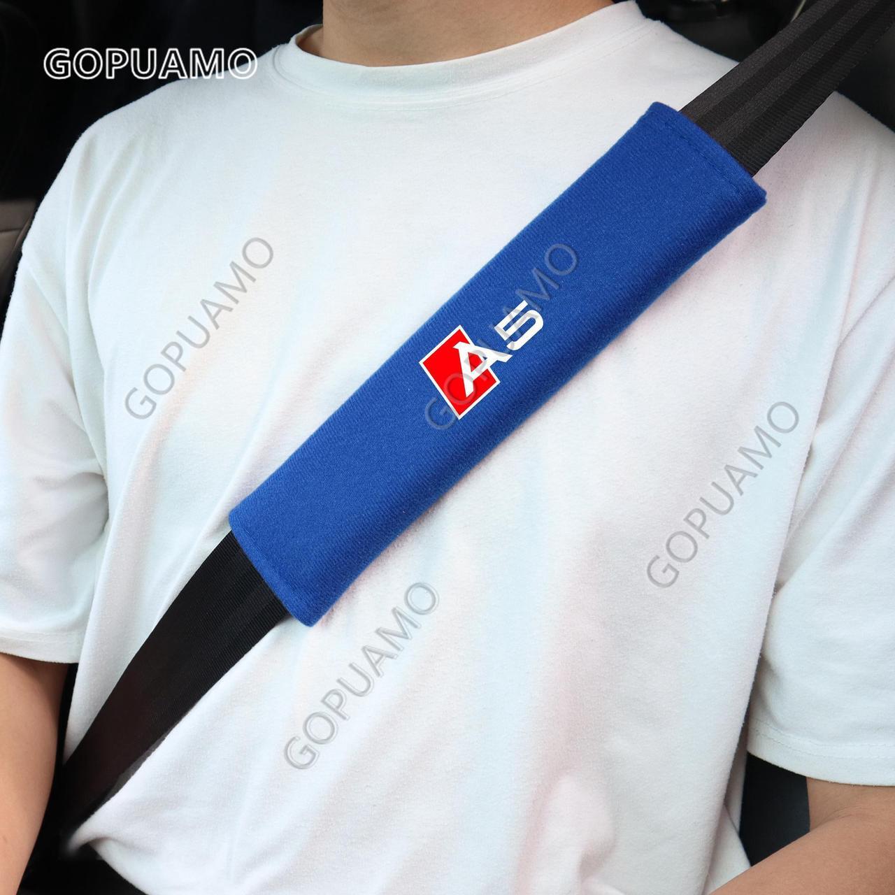 Alt view image 6 of 7 - GOPUAMO Car Harness shoulder pad Case for Audi A5 - Shock-Absorbing, Anti-Slip, and Prevents Clothing Pilling, Soft Shoulder Protection Red