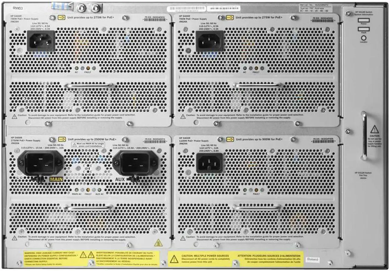 Alt view image 3 of 3 - HPE Aruba 5412R zl2 J9822A - 1 x RJ-45 switch - managed - rack-mountable