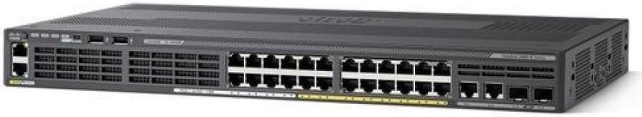 WS-2960-X 24 GigE(8 PoE), 2 x 1G SFP, 2 X 10/100/1000 BT,  LAN Base(WS-C2960X-24PSQ-L)