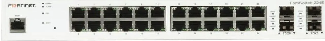 Fortinet FortiSwitch 224E - switch - 24 ports - managed - rack ...
