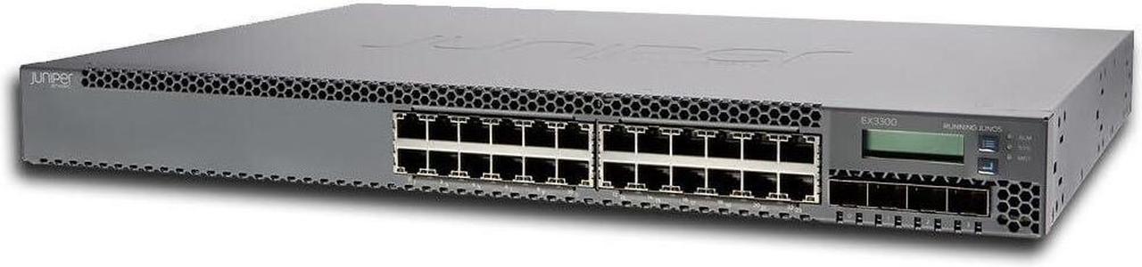 Juniper EX3300-24P Layer 3 Switch - 24 x Gigabit Ethernet Network, 4 x 10 Gigabit Ethernet Expansion Slot - Manageable