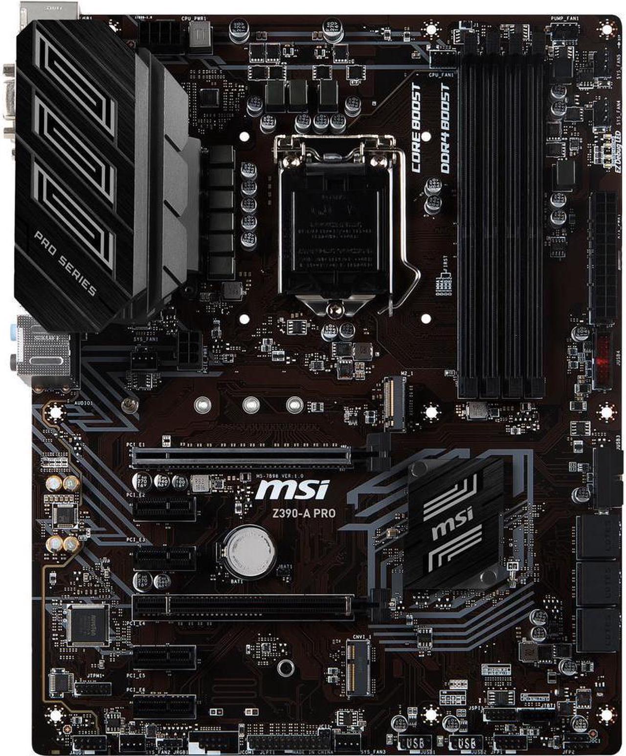 MSI PRO Z390-A PRO LGA 1151 (300 Series) Intel Z390 SATA 6Gb/s ATX Intel Motherboard (Z390-A PRO)