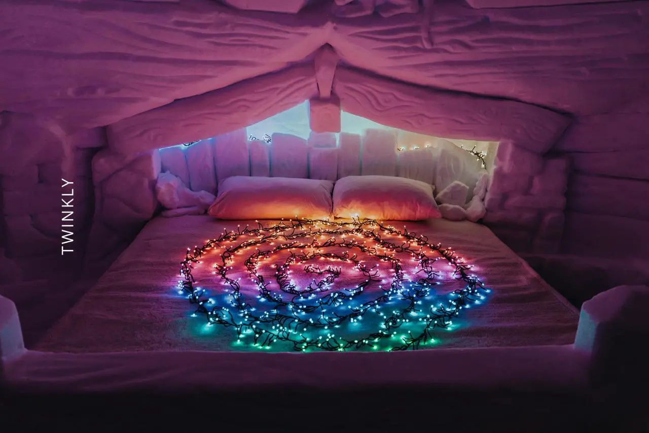 Alt view image 14 of 15 - Twinkly Cluster App-Controlled Smart LED Christmas Lights 400 Multicolor RGB