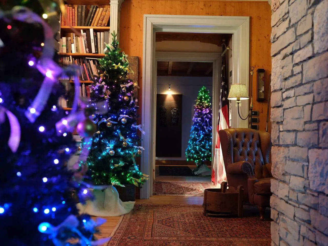 Alt view image 10 of 11 - Twinkly Pre-Lit Tree App-controlled 7.5-Ft Christmas Tree w/ 400 RGB+W LEDs