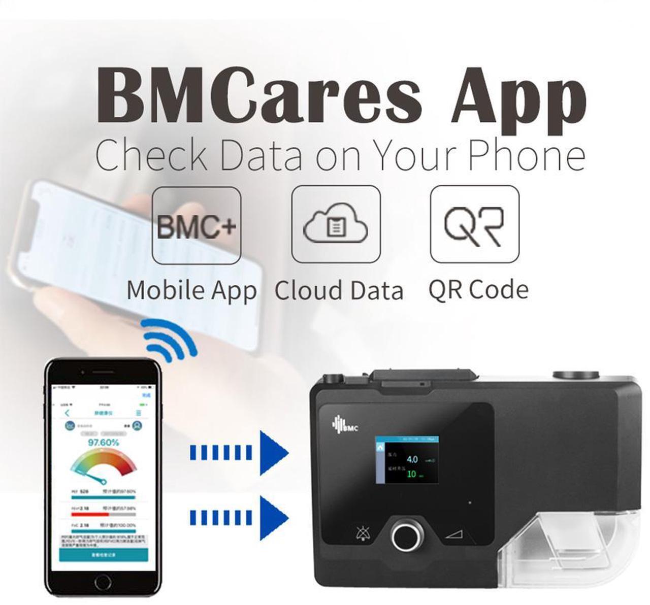 Alt view image 6 of 7 - BMC Auto CPAP Device Automatic Autoset With CPAP Full Face Mask For Facial Nose Mouth Breathing Adults Sleeping Apnea Anti-Snoring Home Travelling