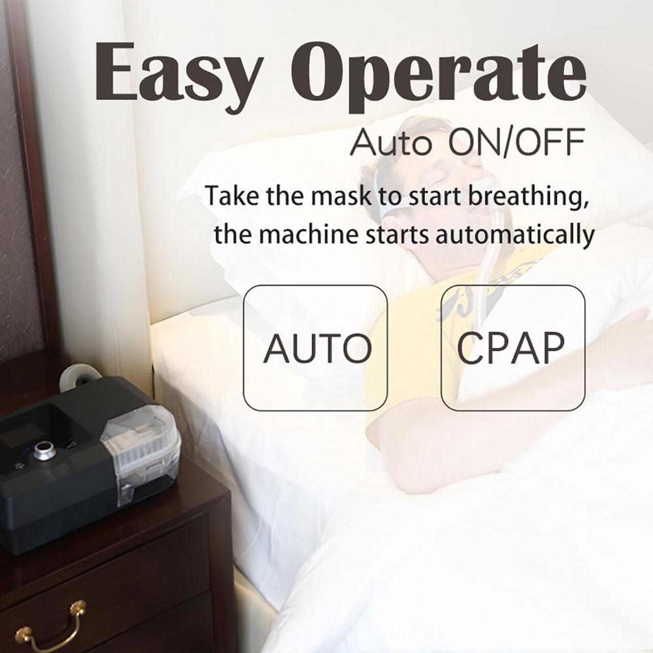 Alt view image 3 of 7 - BMC Auto CPAP Device Automatic Autoset With CPAP Full Face Mask For Facial Nose Mouth Breathing Adults Sleeping Apnea Anti-Snoring Home Travelling