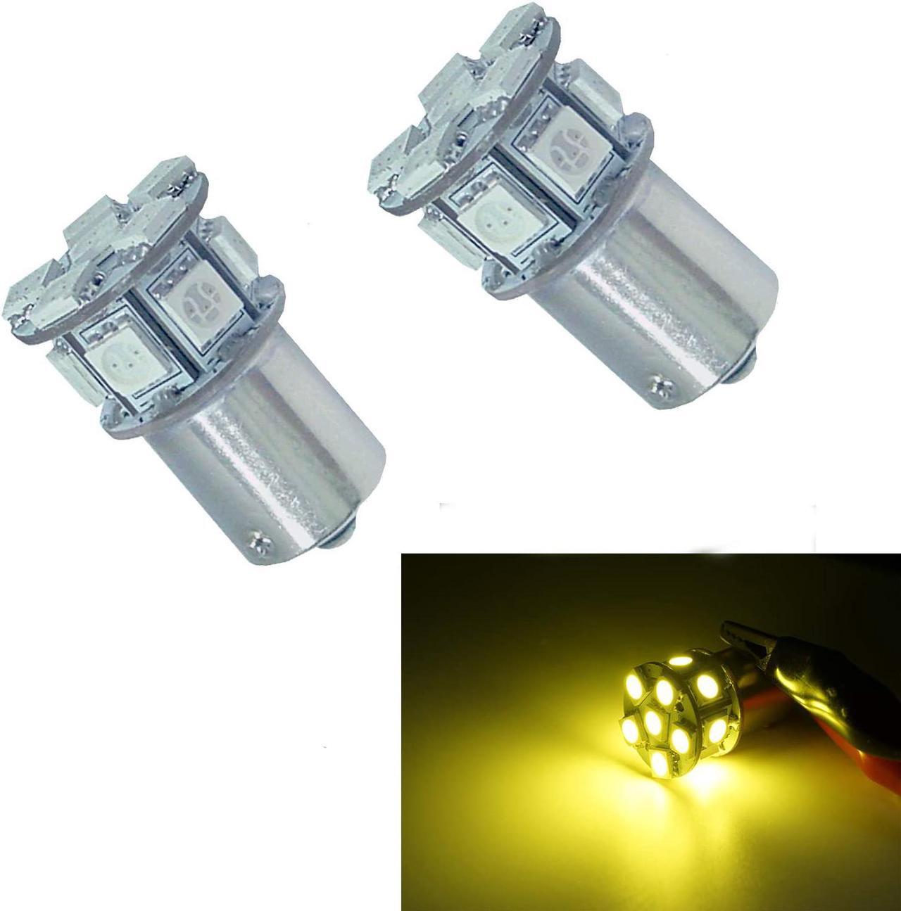 Main image of HYUGA 2PCS 13SMD 1156 Ba15s Golden Yellow Auto LED Bulb 12V for Turn Signal, Side Marker, Stop, Back Up, Tail Light