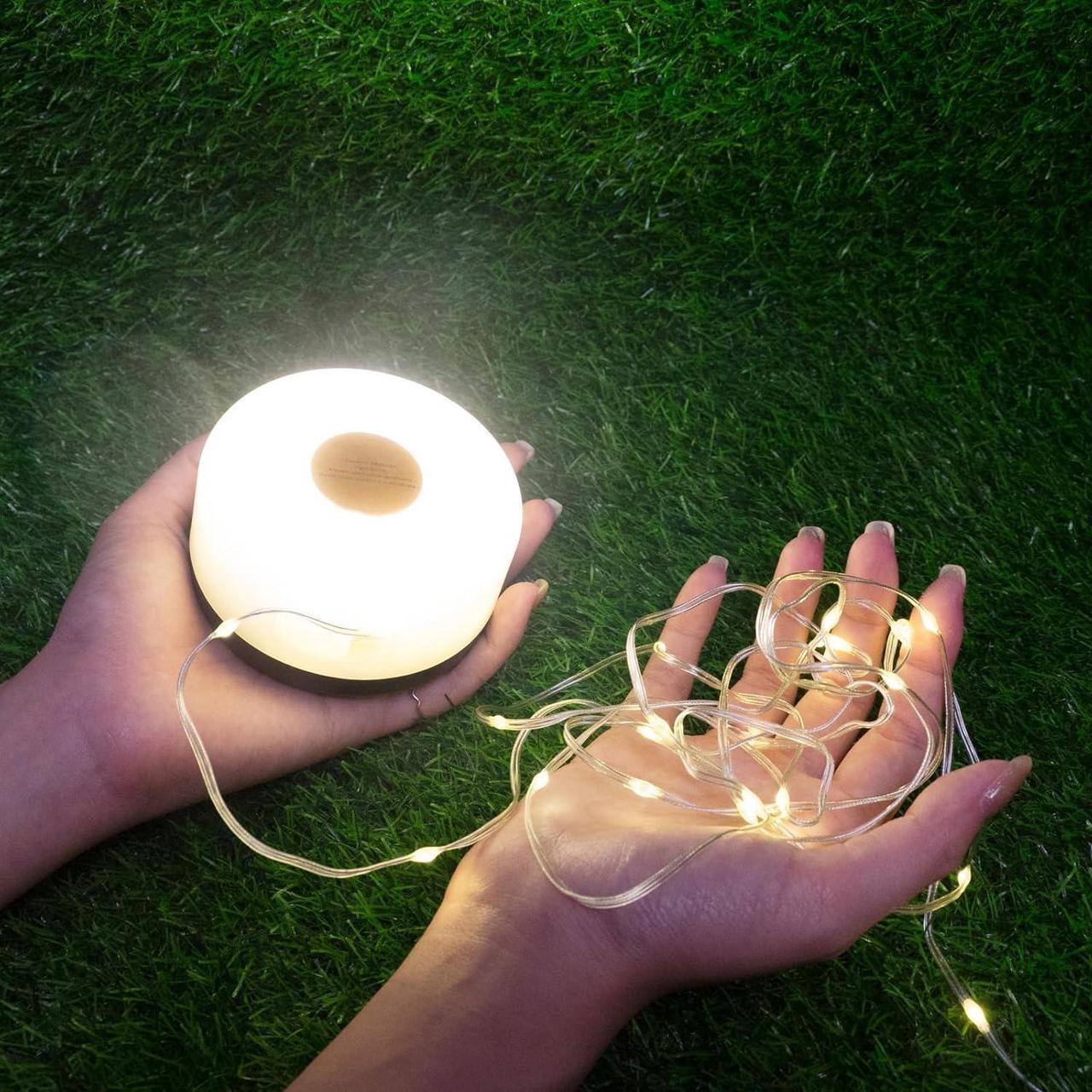 Main image of HYUGA Camping Lights String, Outdoor Rechargeable Lights with 5 Lighting Modes, Type-C Charging, 20s Roll Up- Portable LED Camping String Lights for Camping, Hiking, House Decorate (26.24ft)