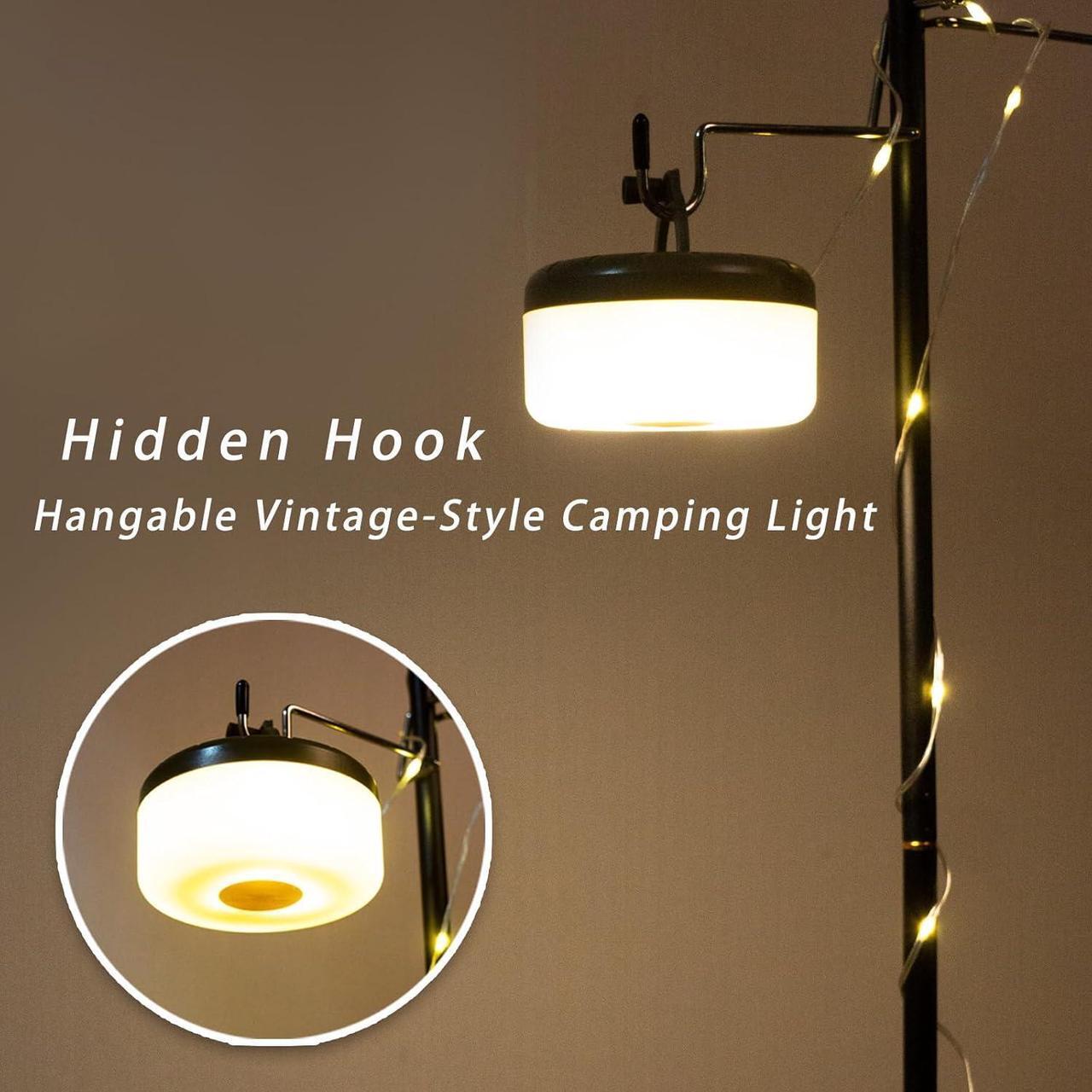 Alt view image 3 of 6 - HYUGA Camping Lights String, Outdoor Rechargeable Lights with 5 Lighting Modes, Type-C Charging, 20s Roll Up- Portable LED Camping String Lights for Camping, Hiking, House Decorate (26.24ft)
