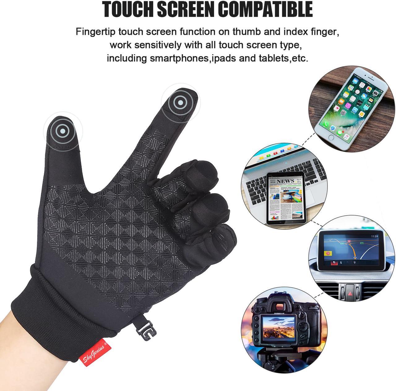 Alt view image 3 of 7 - Cycling Gloves Bicycle Gloves, Touchscreen Gloves Waterproof Anti-slip Motorcycle Gloves Bike Cycling Riding Running Gloves Motorcycles,Winter