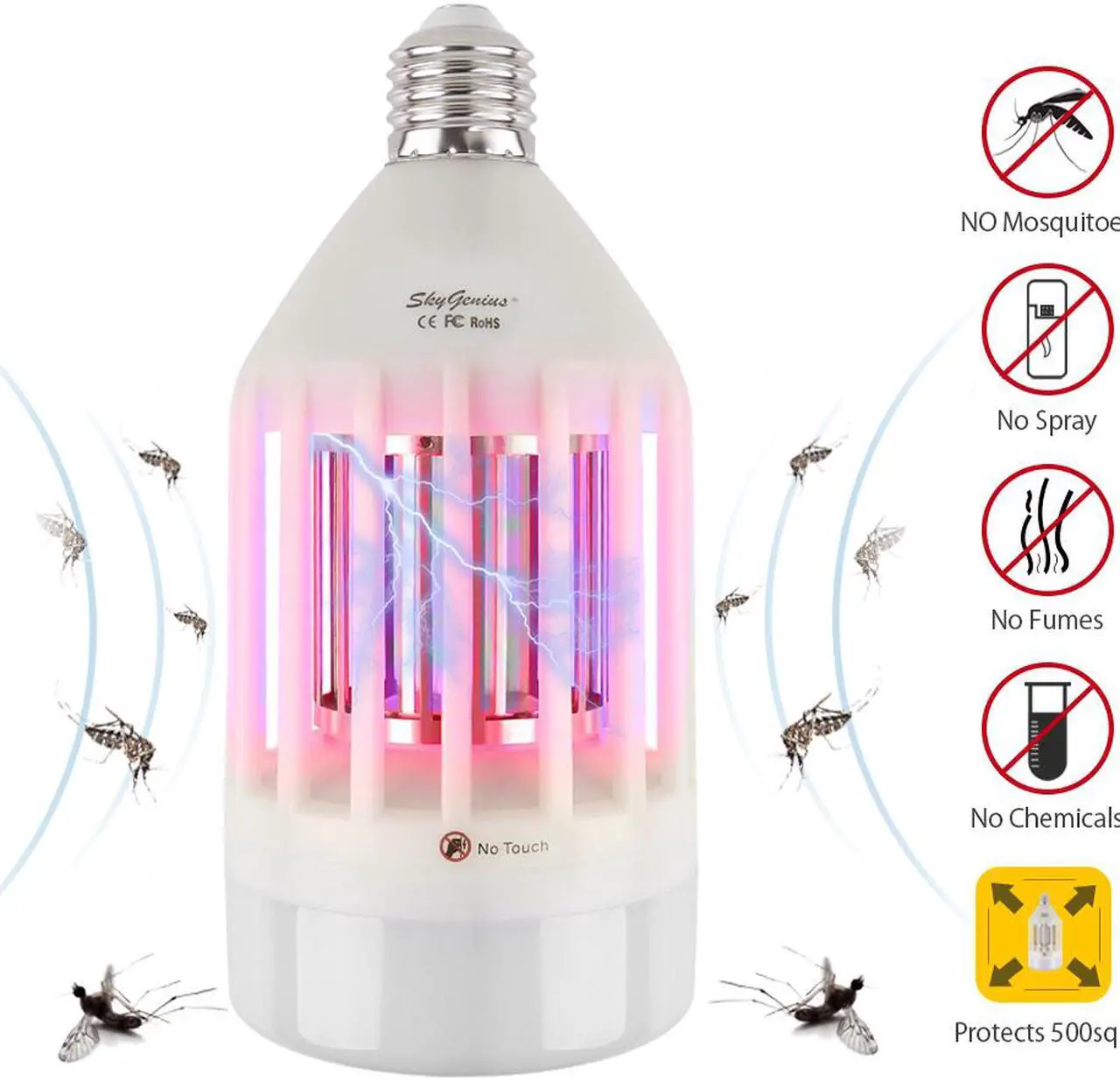 Main image of 2-in-1 LED Light Bulb & Bug Zapper, High Powered Mosquito Killer Pest Control & 9W E26 LED Light Bulb for Bedroom Porch Patio Backyard Garage Barn Farm Outdoor