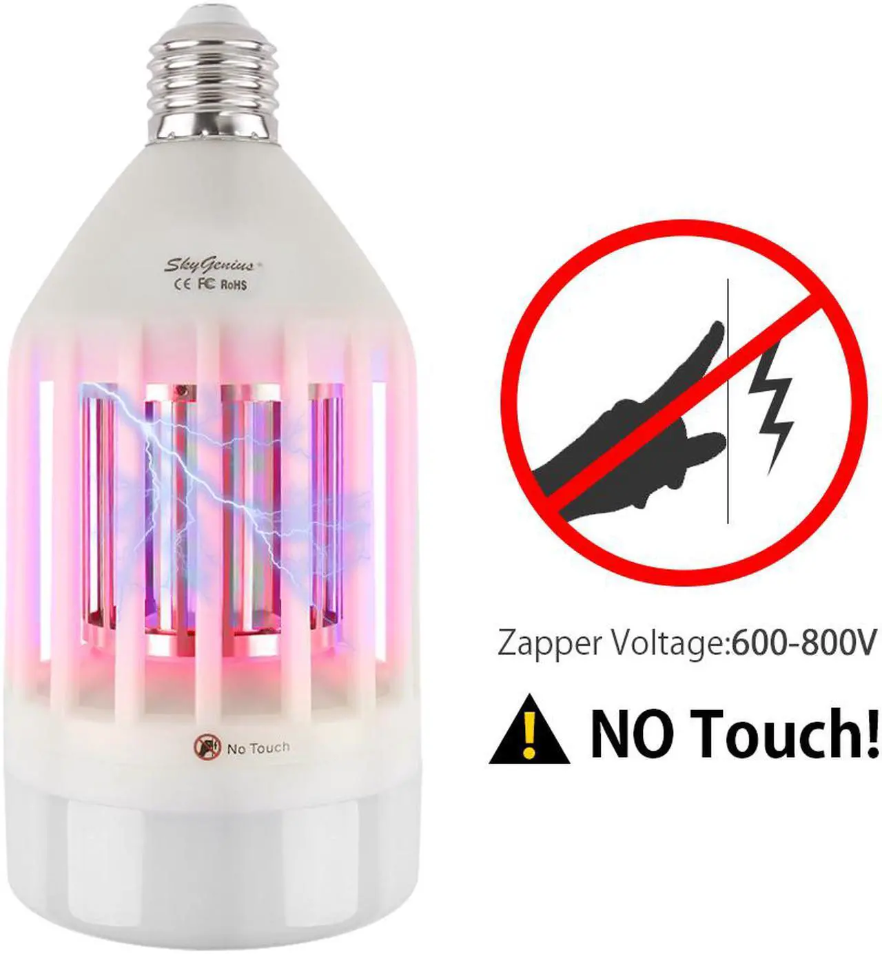 Alt view image 6 of 7 - 2-in-1 LED Light Bulb & Bug Zapper, High Powered Mosquito Killer Pest Control & 9W E26 LED Light Bulb for Bedroom Porch Patio Backyard Garage Barn Farm Outdoor