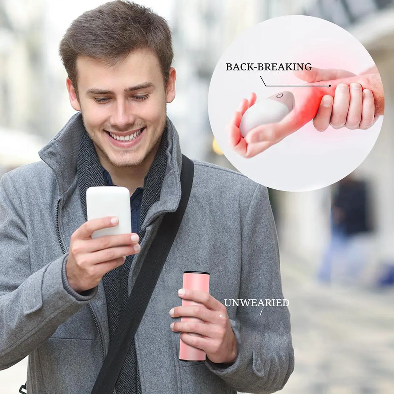 Alt view image 6 of 7 - 2 PACK Sky Genius Reuseable Electric Heated Hand Warmers USB Rechargeable Power Bank Warmer Heater 2in1 5000mAh Light Pink, Holiday Gift