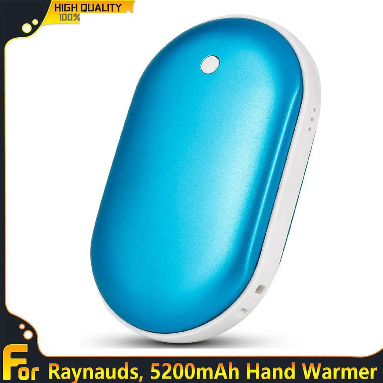 Main image of Electric Pocket Hand Warmers Rechargeable USB Winter Heater Warmer Power Bank 2in1 5200mAh Light Blue Xmas Gift