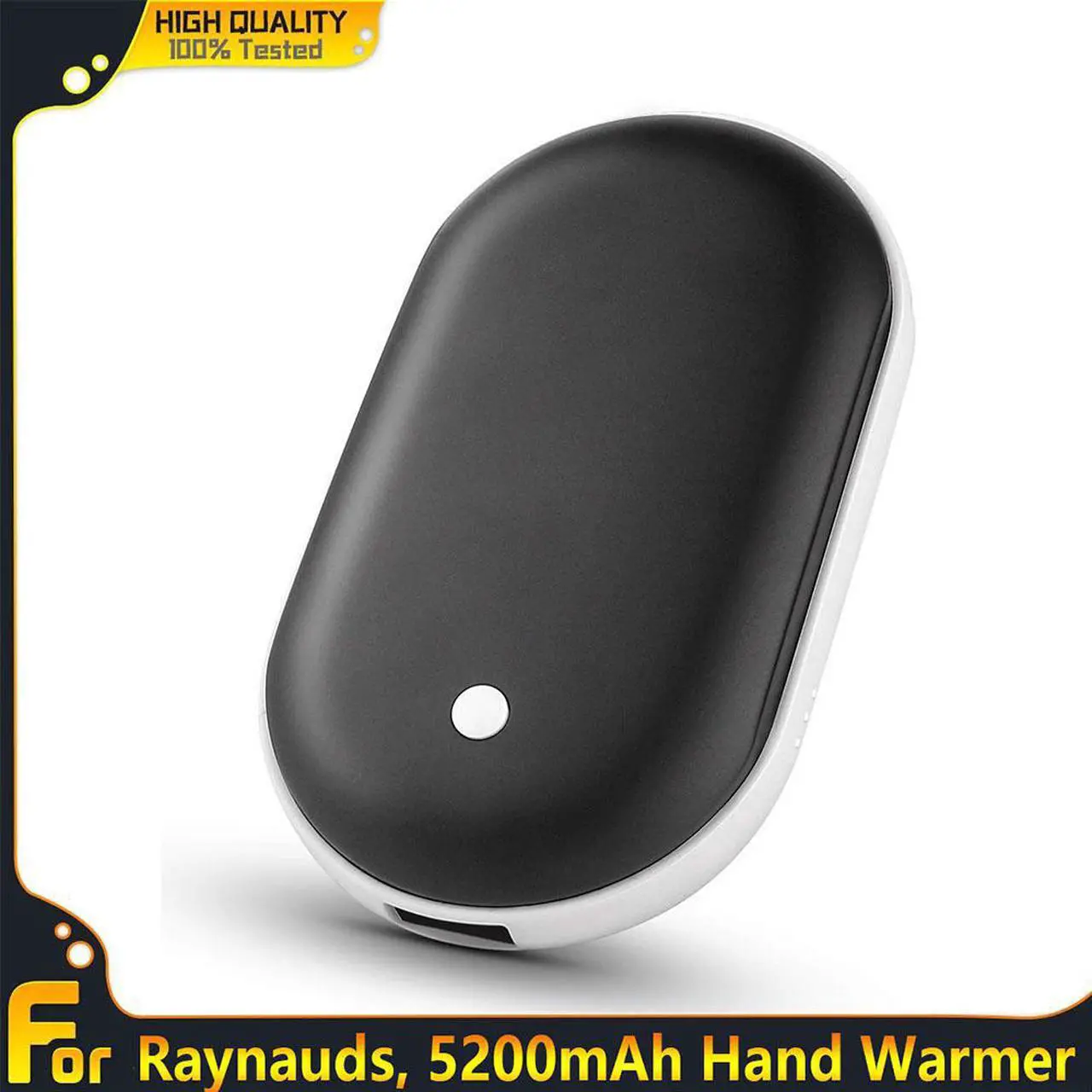 Main image of Electric Pocket Hand Warmers Rechargeable USB Winter Heater Warmer Power Bank 2in1 5200mAh Classic Black