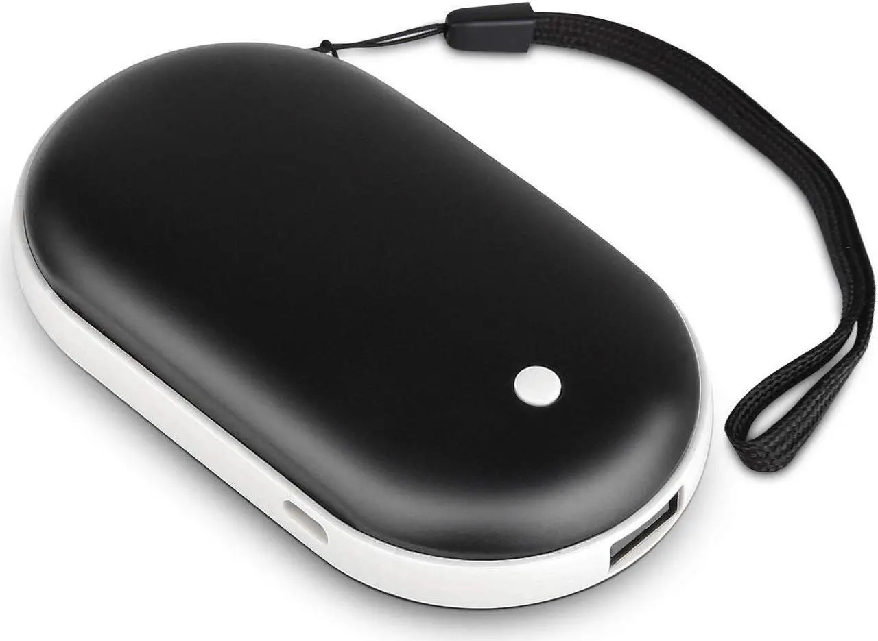 Alt view image 2 of 6 - Electric Pocket Hand Warmers Rechargeable USB Winter Heater Warmer Power Bank 2in1 5200mAh Classic Black