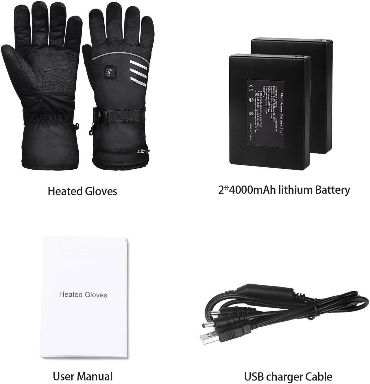Alt view image 7 of 7 - SkyGenius Electric Heated Gloves Mens Winter Warm Gloves, USB Rechargeable Heating Glove Snowboard Ski Riding Gloves Extra Large, 4000mAh*2 Battery