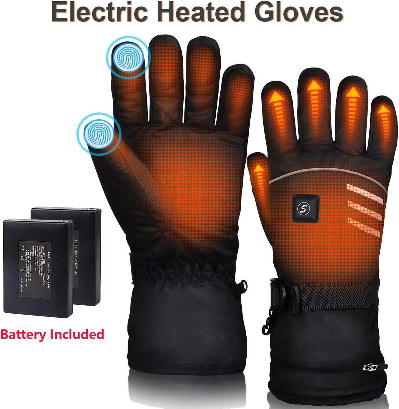 Alt view image 2 of 7 - SkyGenius Electric Heated Gloves Mens Winter Warm Gloves, USB Rechargeable Heating Glove Snowboard Ski Riding Gloves Extra Large, 4000mAh*2 Battery
