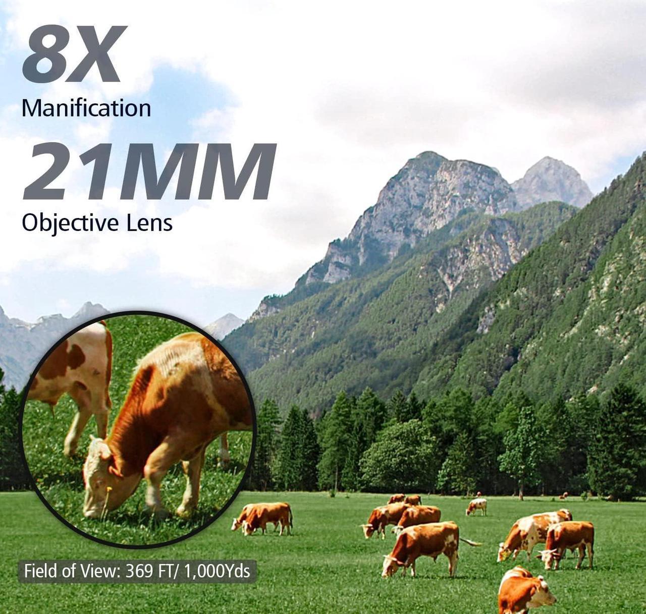Alt view image 2 of 7 - SkyGenius 8x21 Binoculars Compact Lightweight For Concert Theater Opera Mini Pocket Folding Binoculars with Fully Coated Lens For Traveling Hiking Bird Watching
