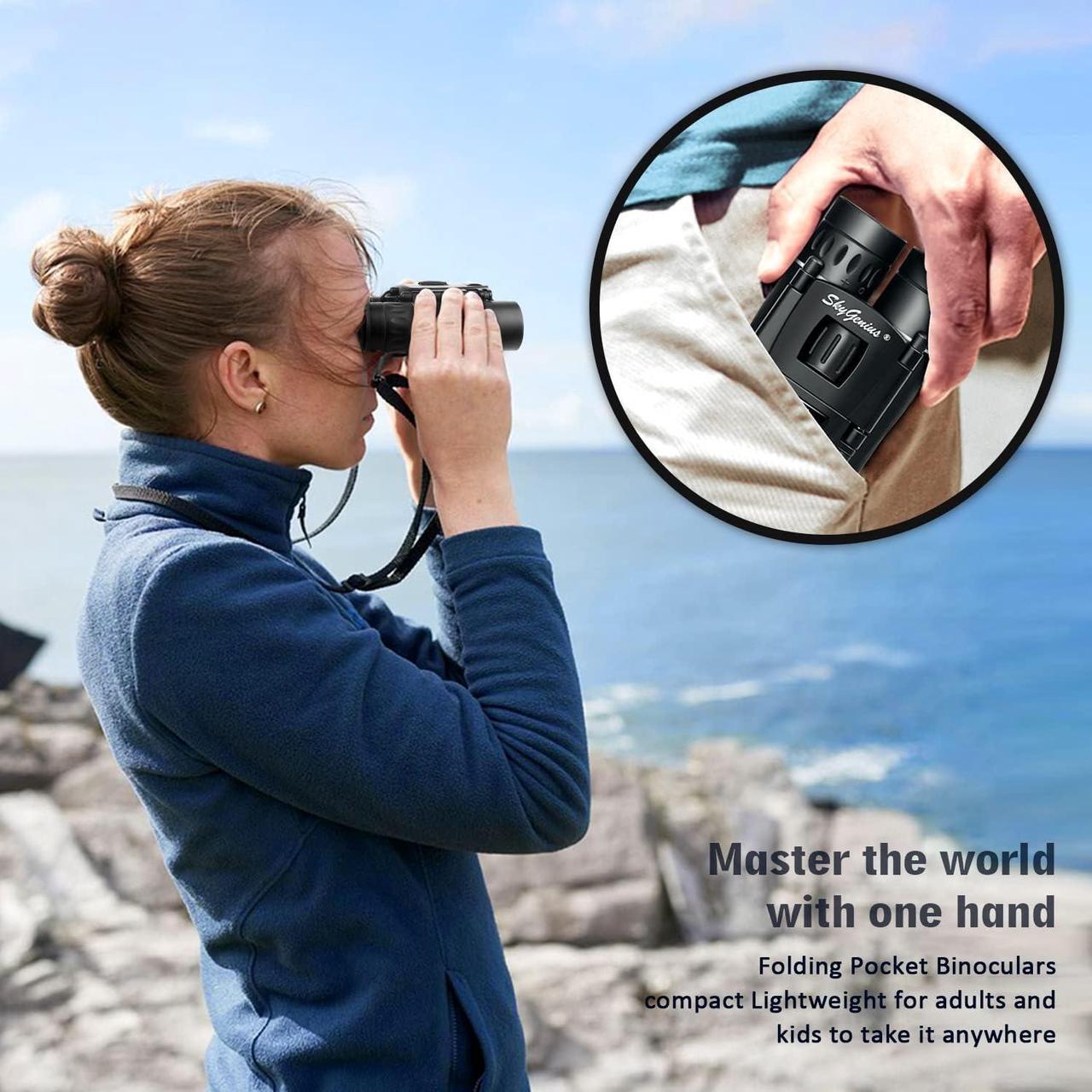 Alt view image 3 of 7 - SkyGenius 8x21 Binoculars Compact Lightweight For Concert Theater Opera Mini Pocket Folding Binoculars with Fully Coated Lens For Traveling Hiking Bird Watching