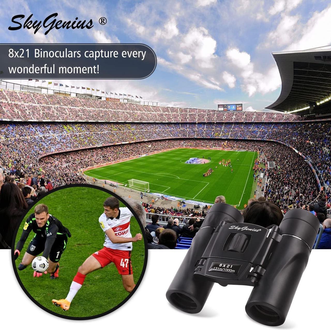 Alt view image 4 of 7 - SkyGenius 8x21 Binoculars Compact Lightweight For Concert Theater Opera Mini Pocket Folding Binoculars with Fully Coated Lens For Traveling Hiking Bird Watching