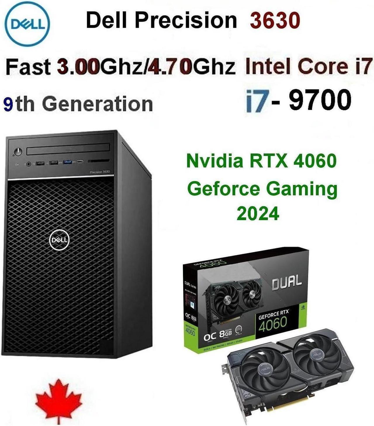 RTX-4060 Dell Precision i7-9700 Gaming PC(Fast 3.00Ghz@4.70Ghz Intel i7/32.0GB Ram/4.0TB SSD/8.0GB Nvidia Geforce RTX 4060 Gaming Edition/Windows 11 Pro)