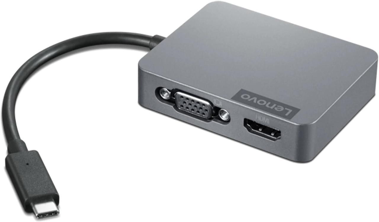 Alt view image 4 of 12 - lenovo usb-c 4-in-1 travel hub gen2, multiport adapter for hdmi, vga, usb 3.1, rj45, compatible with usb type-c laptops, gx91a34575