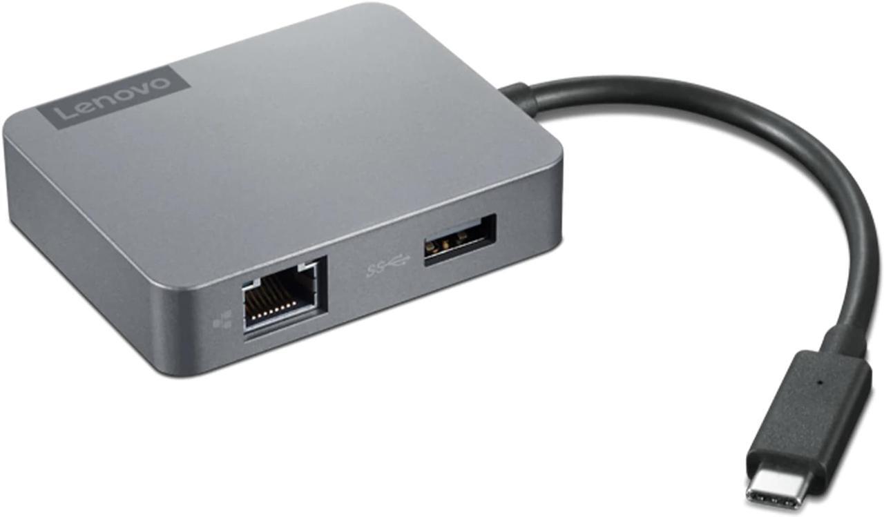 Alt view image 3 of 12 - lenovo usb-c 4-in-1 travel hub gen2, multiport adapter for hdmi, vga, usb 3.1, rj45, compatible with usb type-c laptops, gx91a34575