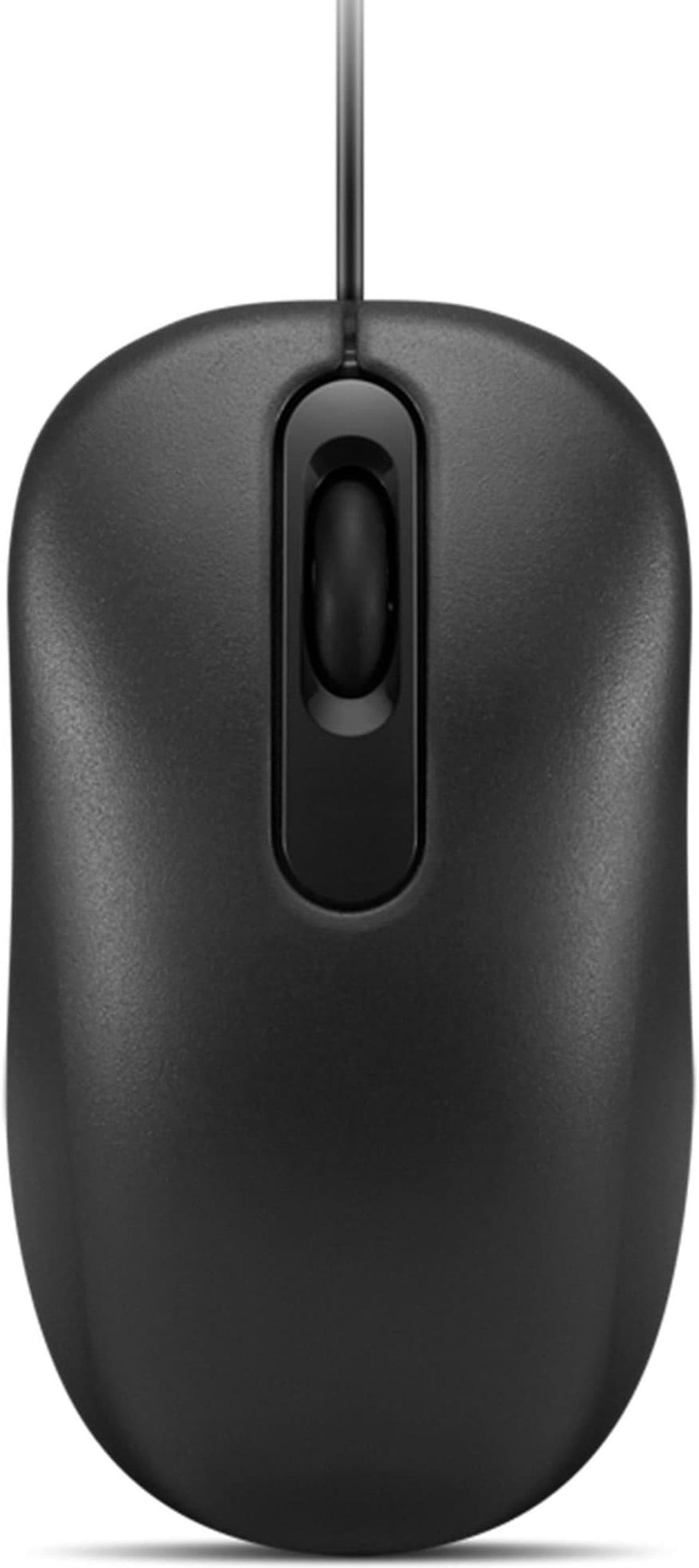 Lenovo 100 Wired USB Computer Mouse for PC, Laptop, Computer with Windows - Full-Size - Ambidextrous Design - 3 Buttons - Red Optical Sensor - Black