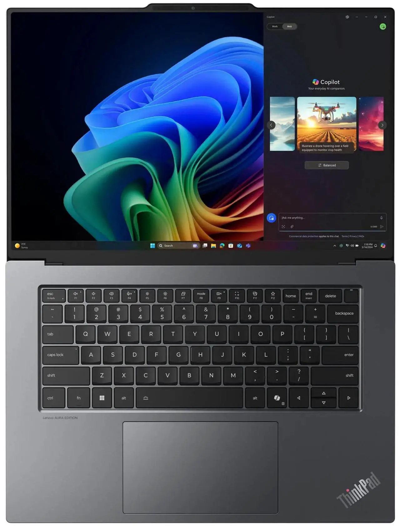 Alt view image 6 of 7 - Lenovo ThinkPad X9 15 Aura Edition Intel Laptop, 15.3" 120Hz, Intel Core Ultra 7 268V vPro, 32GB, 1TB SSD