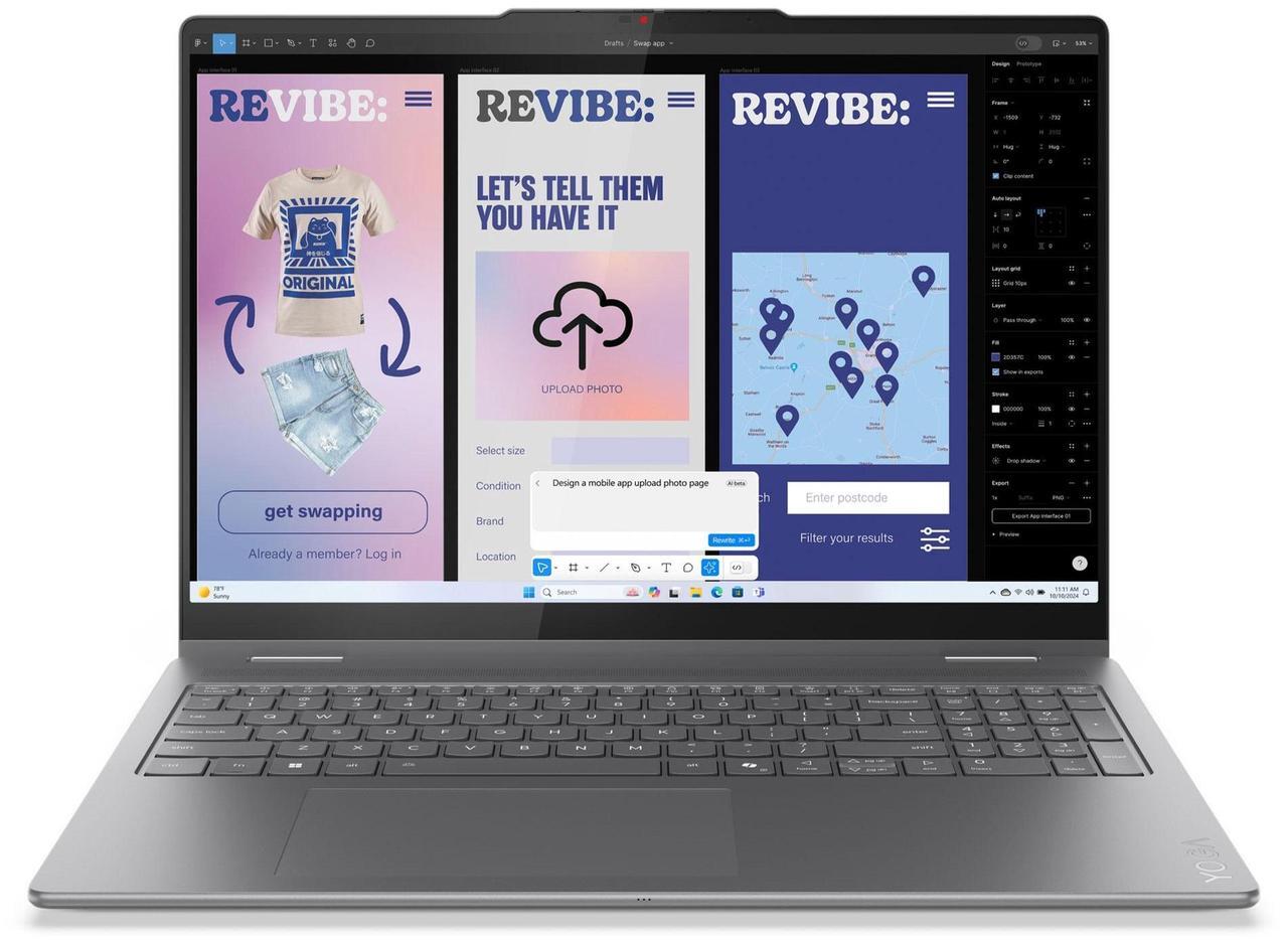 Alt view image 2 of 7 - Lenovo Yoga 7i 2-in-1 Laptop, 16" IPS Glass,Intel Core Ultra 7 256V,16GB, Arc Graphics 140V, 1TB SSD,Win 11 Pro