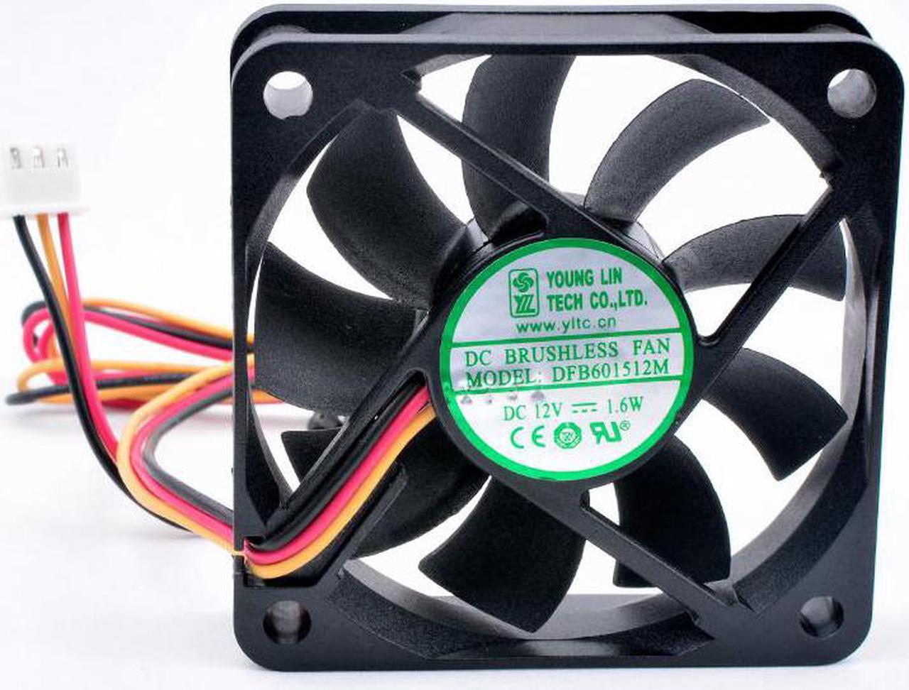 DFB601512M 6cm 60mm 60x60x15mm DC12V 1.6W 3 wires, double ball bearings, cooling fan for chassis power supply