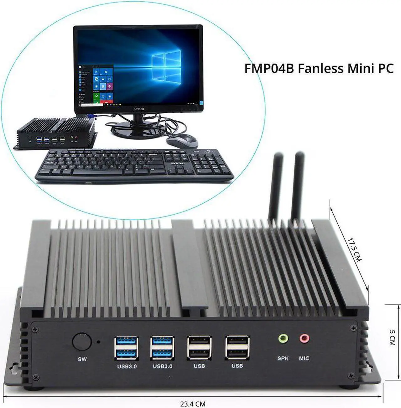 Alt view image 4 of 5 - Core i7 5500U Mini PC Windows Linux i5 4200U Fanless Industrial computer Dual LAN NICS 6*RS232 PC Server 2955U