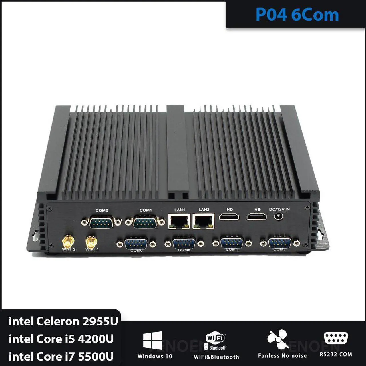 Alt view image 5 of 5 - Core i7 5500U Mini PC Windows Linux i5 4200U Fanless Industrial computer Dual LAN NICS 6*RS232 PC Server 2955U