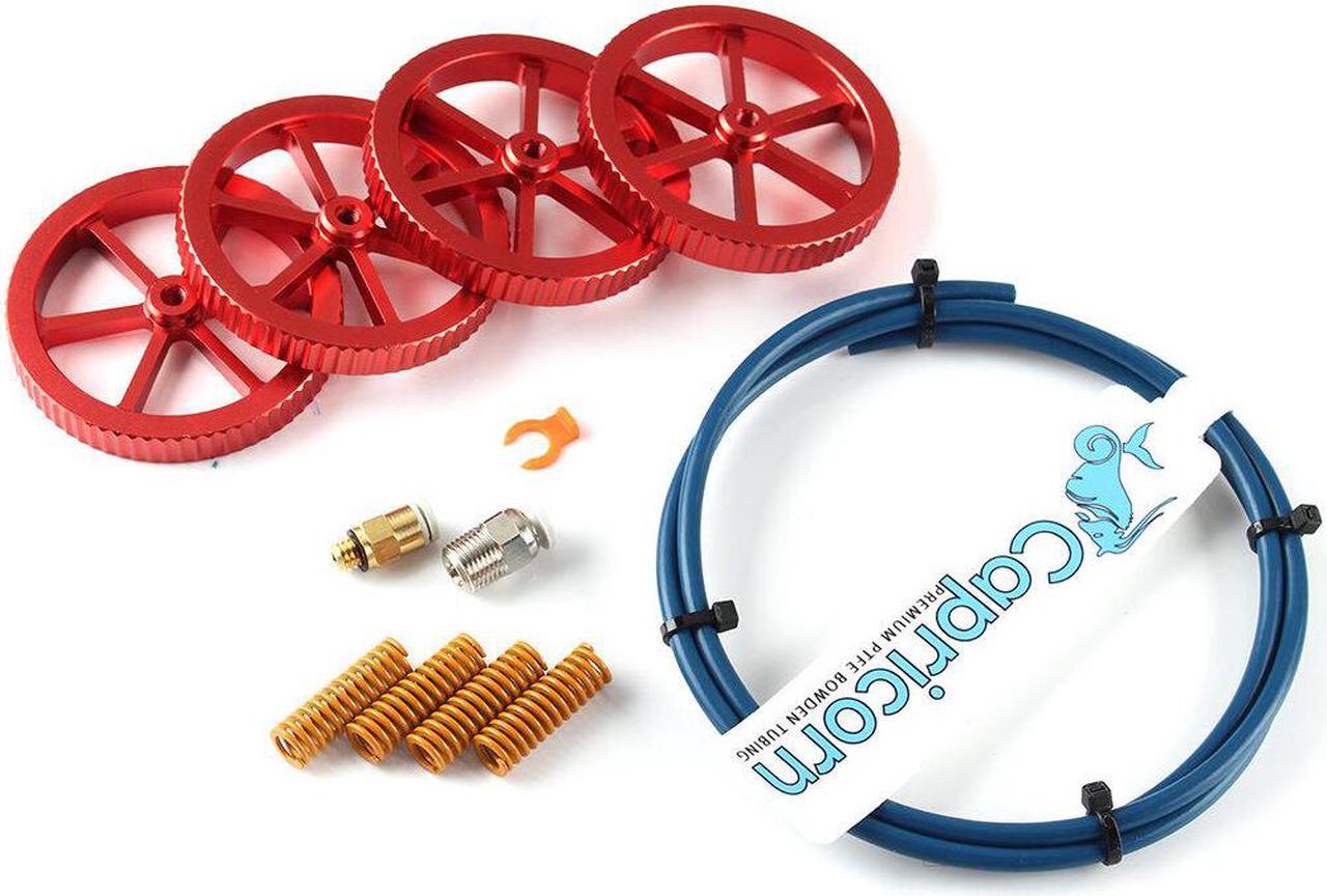 Main image of 4Pcs All Metal Platform Red Leveling Nut + PTEF Tube with Leveling Spring Upgrade Accessories Kit Suit Ender-3/3Pro/5 3D Printer