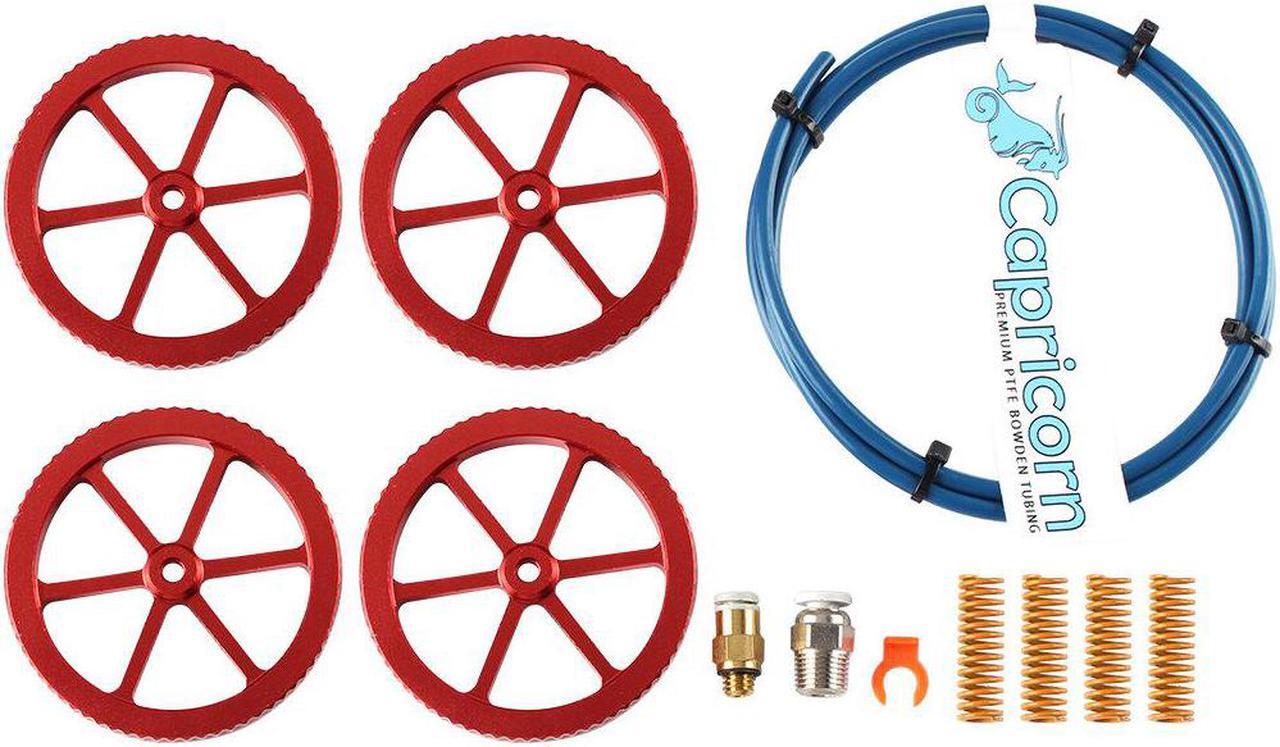 Alt view image 3 of 5 - 4Pcs All Metal Platform Red Leveling Nut + PTEF Tube with Leveling Spring Upgrade Accessories Kit Suit Ender-3/3Pro/5 3D Printer