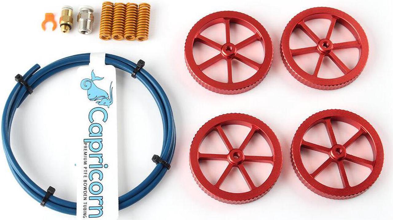 Alt view image 4 of 5 - 4Pcs All Metal Platform Red Leveling Nut + PTEF Tube with Leveling Spring Upgrade Accessories Kit Suit Ender-3/3Pro/5 3D Printer