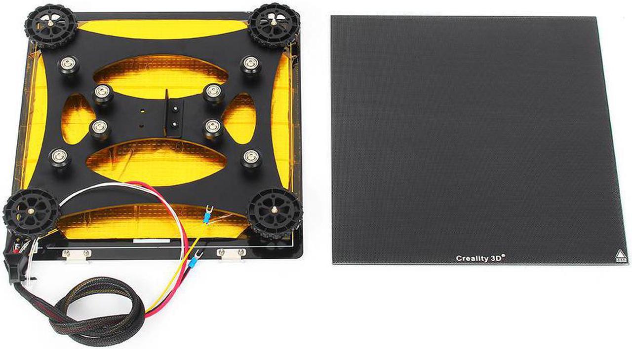 310*320*4mm Heated Bed + Back Support Slide Block Plate With Pulley + Ultrabase Glass Plate Platform For CR-10S PRO/CR-X 3D Printer Part