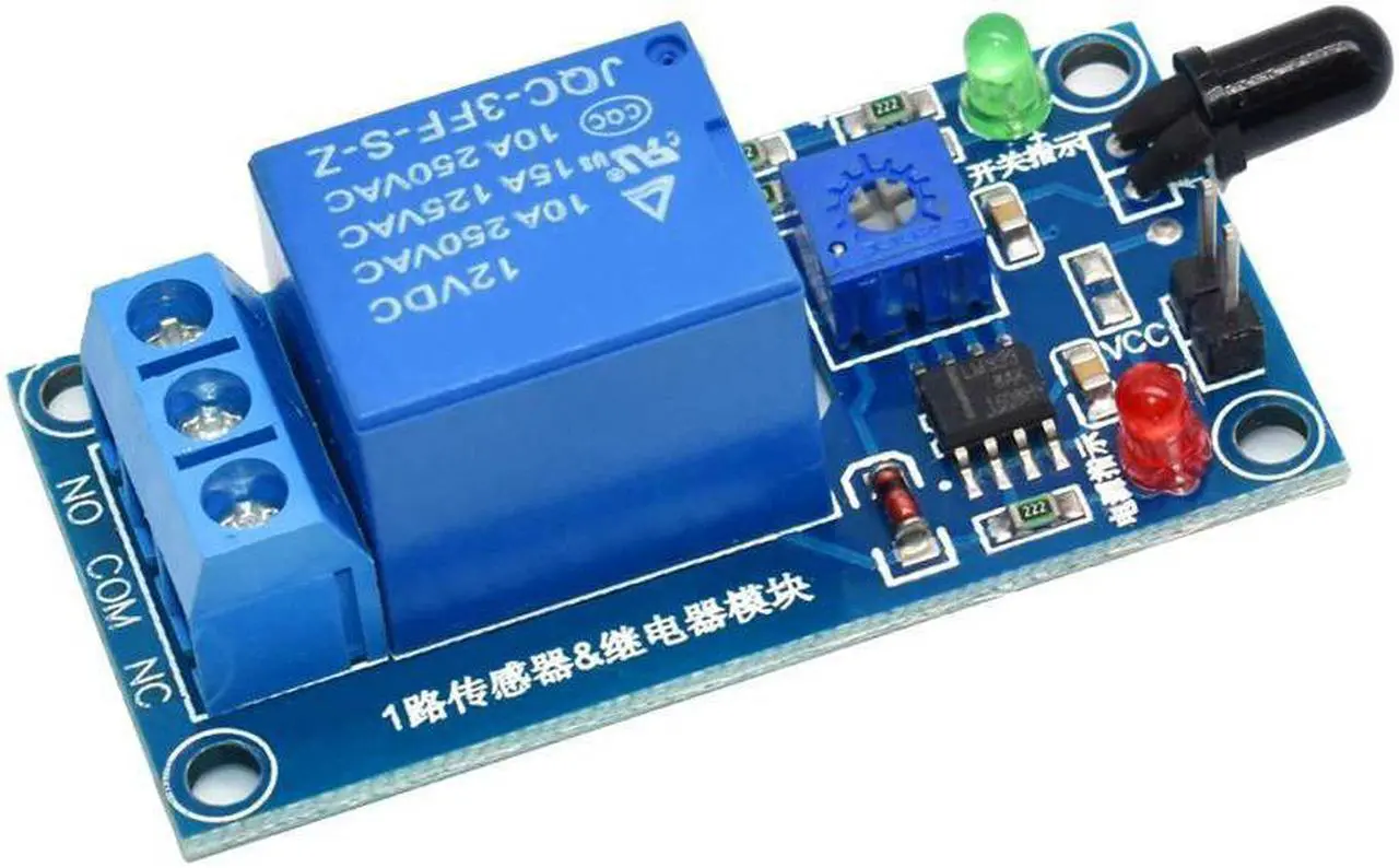 Alt view image 3 of 5 - IR Infrared 1 Channel 12V Flame Detection Sensor Module Fire Alarm Sensor Relay Module For Arduino
